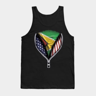 Guyanese Flag  Guyana Flag American Flag Zip Down - Gift for Guyanese From Guyana Tank Top